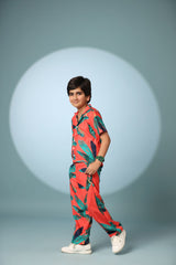 Leaf Print Boys Co-ord Set with Pants