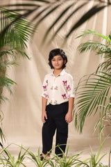 Off White Butterfly Embroidered Classic Shirt