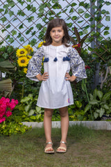 Dense Floral Sleeve Embroidery Dress
