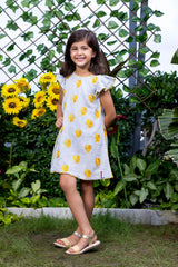 Peacock Motif Embroidery Short Dress