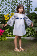 Dense Floral Sleeve Embroidery Dress