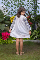 Dense Floral Sleeve Embroidery Dress