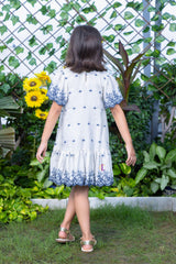 Schiffli Embroidery A-Line Tiered Dress