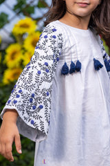 Dense Floral Sleeve Embroidery Dress