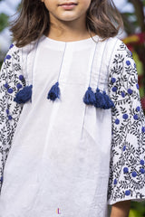 Dense Floral Sleeve Embroidery Dress