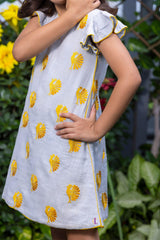Peacock Motif Embroidery Short Dress