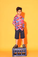 BUTTERFLY PINK TRIM CASUAL SHIRT