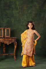 Chevron Linear Pattern  Kurta with Palazzo Set