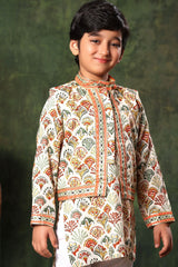 Geometric Print Jacket and Kurta Set