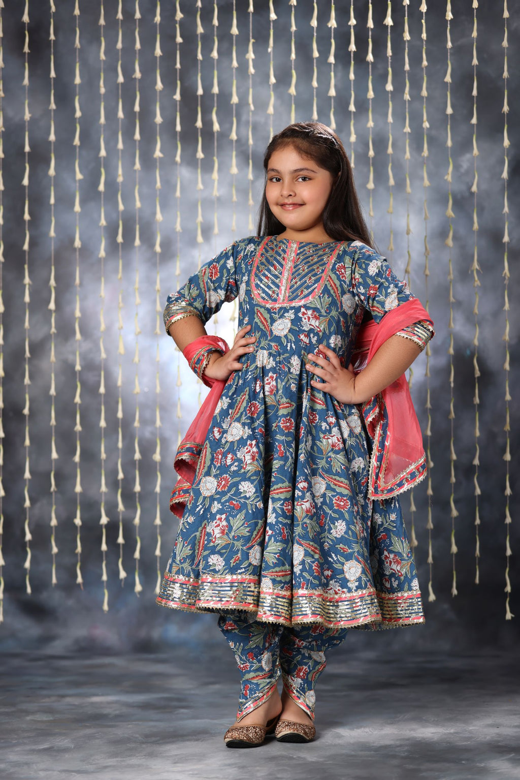 Cotton Rayon Lehriya Top and Dhoti Kurta Set for Girls Salwar Suit for Kids  Salwar for Baby Girl