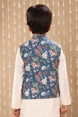 Blue Jaipuri Floral Print Jacket Only