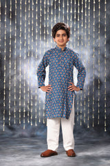 Blue Jaipuri Handblock Print Co-ord Kurta Set