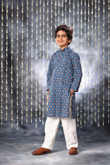 Blue Jaipuri Handblock Print Co-ord Kurta Set