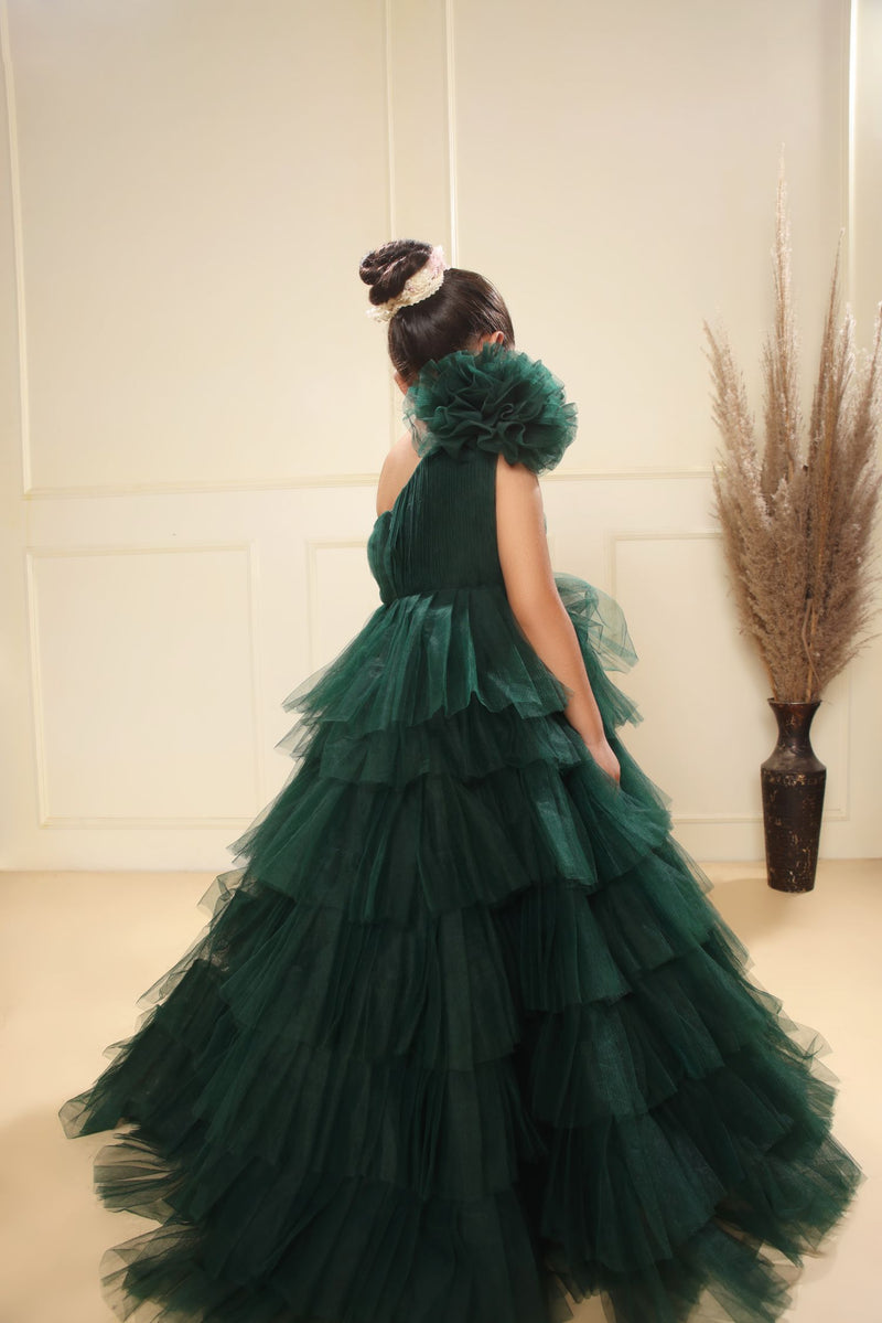 Off the Shoulder Dark Green Tulle Long Prom Dresses, Dark Green Formal –  Shiny Party