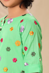 Green Floral Kurta Shirt