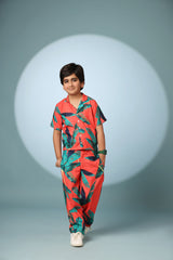 Leaf Print Boys Co-ord Set with Pants