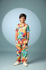 Abstract Print Boys Co-ord Set with Pants