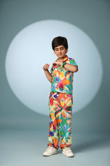 Abstract Print Boys Co-ord Set with Pants
