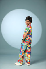 Abstract Print Boys Co-ord Set with Pants