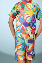 Abstract Print Boys Co-ord Set with Shorts
