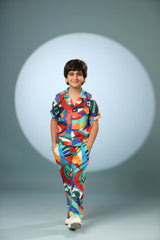 Bird Print Boys Co-ord Set with Pants