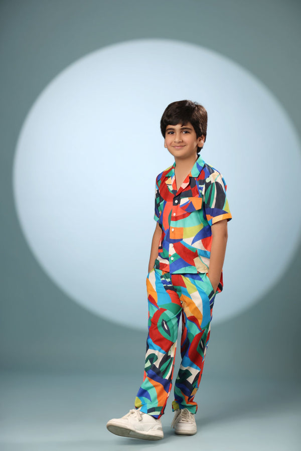Bird Print Boys Co-ord Set with Pants