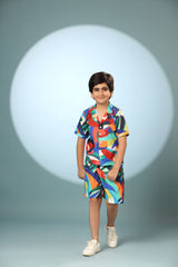 Bird Print Boys Co-ord Set with Shorts