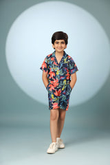 Garden Print Boys Co-ord Set with Shorts