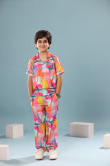 Abstract Print Boys Co-ord Set with Pants