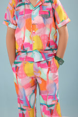 Abstract Print Boys Co-ord Set with Pants