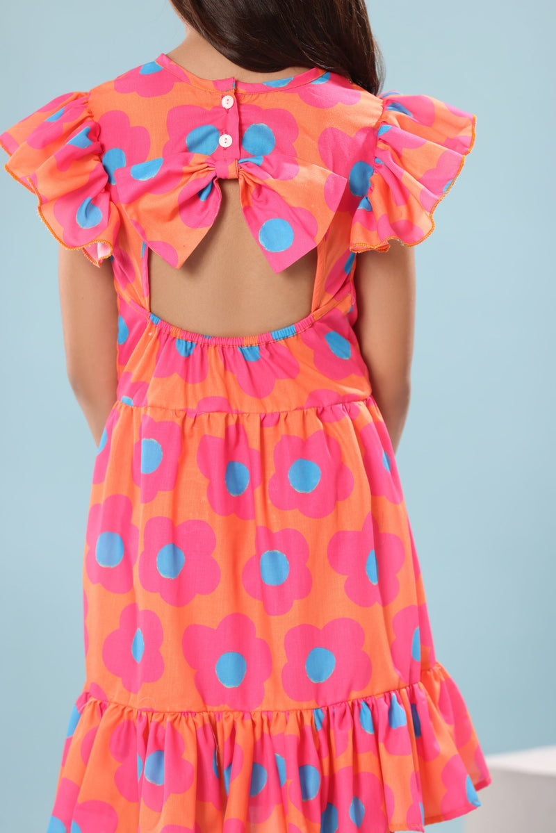 Marimekko Print Ruffled Sleeve Dress