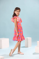 Marimekko Print Ruffled Sleeve Dress