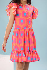 Marimekko Print Ruffled Sleeve Dress