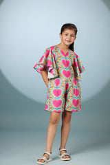 Cape Sleeves Jump Shorts Dress