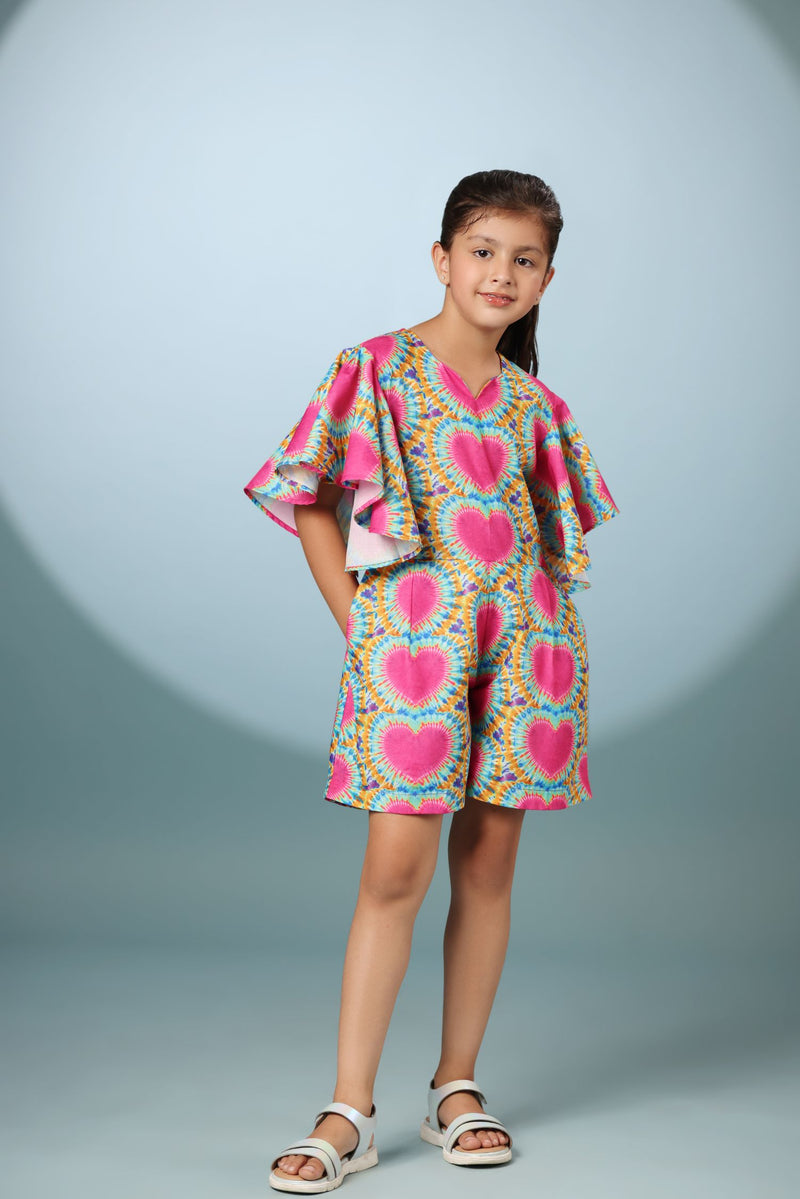 Cape Sleeves Jump Shorts Dress