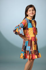 Abstract Print Frock Dress