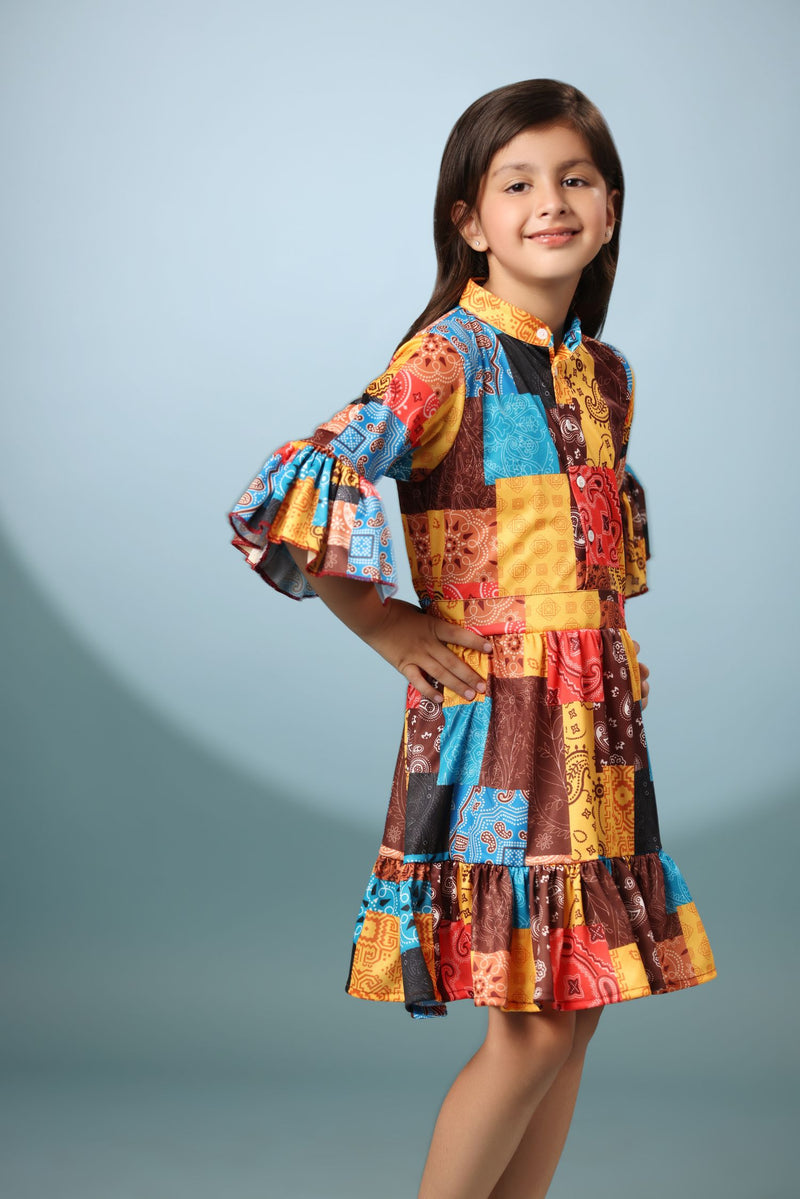 Abstract Print Frock Dress