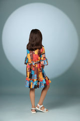 Abstract Print Frock Dress
