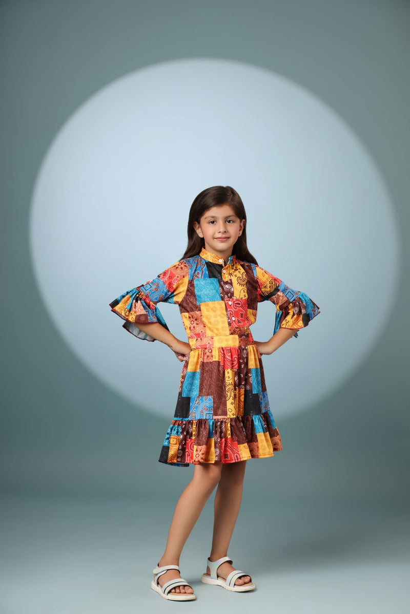 Abstract Print Frock Dress