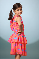 Merimekko Print Crop Top and Tiered Skirt
