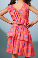 Merimekko Print Crop Top and Tiered Skirt