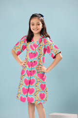 Heart Print Short Dress
