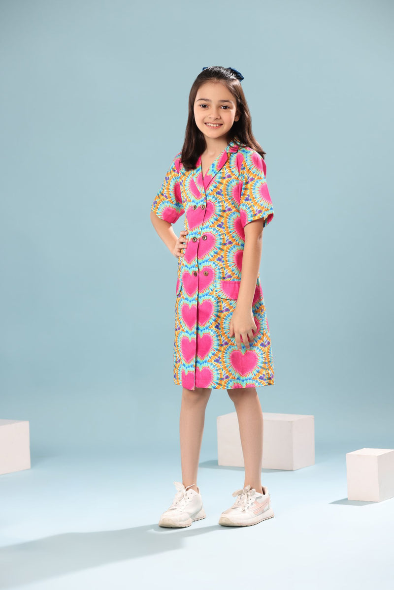 Heart Print Short Dress