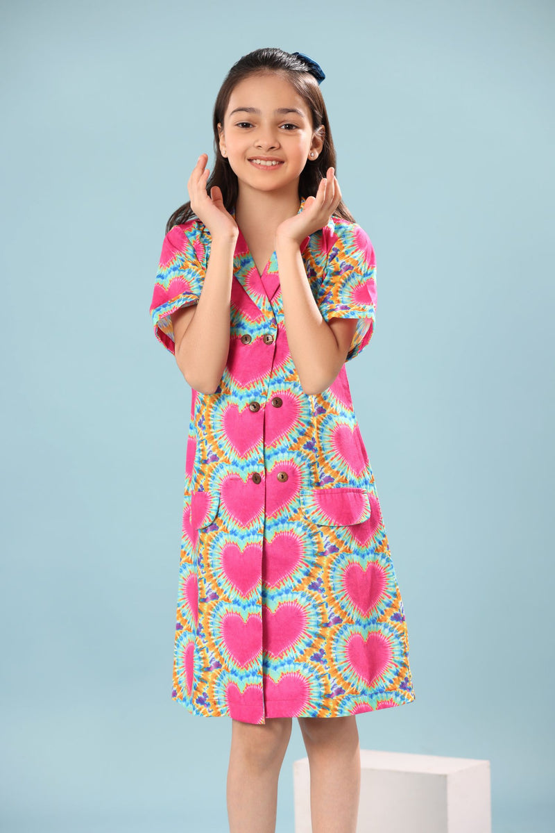 Heart Print Short Dress