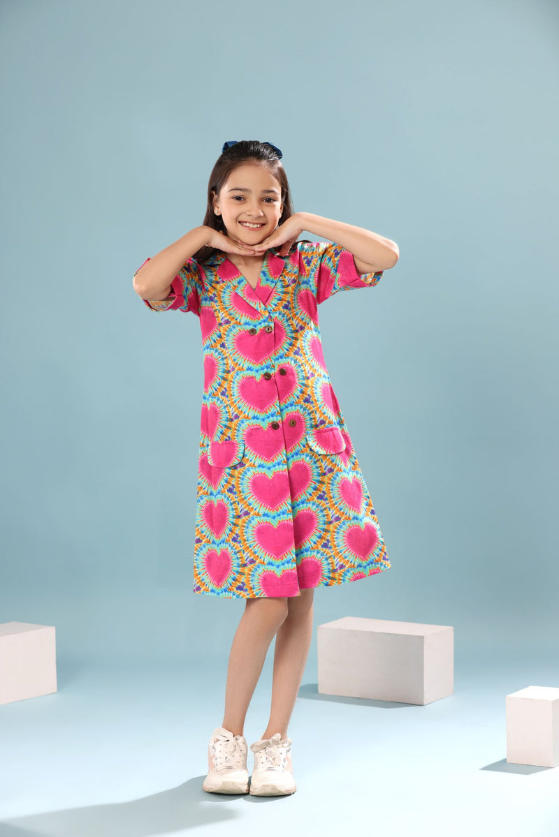 Heart Print Short Dress