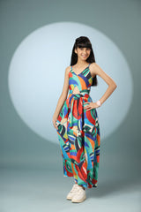 Bird Print Long Frock Dress
