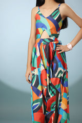 Bird Print Long Frock Dress