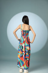 Bird Print Long Frock Dress