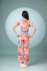 Abstract Print Jumpsuit Dress