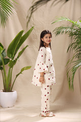 Off White Ladybug Tunic Top and Pant Co-ord Set